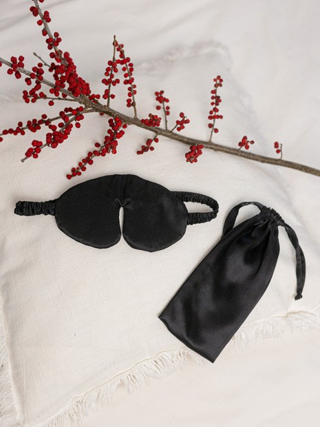 Schlafmaske - deep black-Für Augen-Solunière | ethical silk