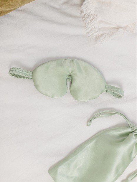 Sleep mask - mint sorbet-For your eyes-Solunière | ethical silk
