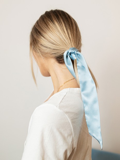 Seidenband - summer sky-Haarbänder-Solunière | ethical silk