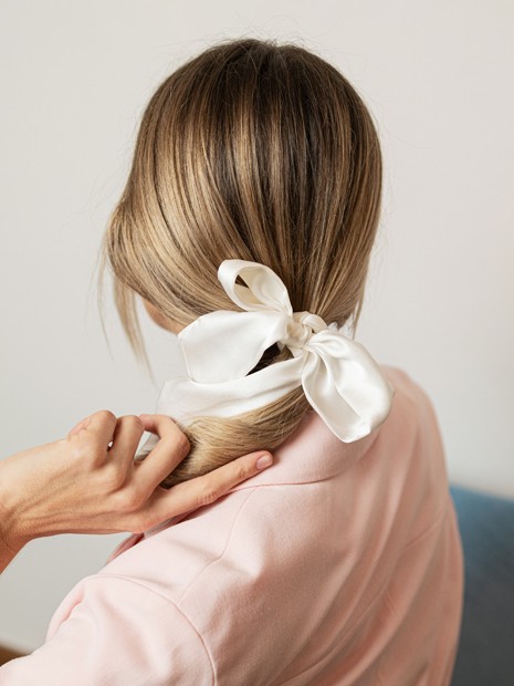 Silk ribbon - pearl-Hairbands-Solunière | ethical silk