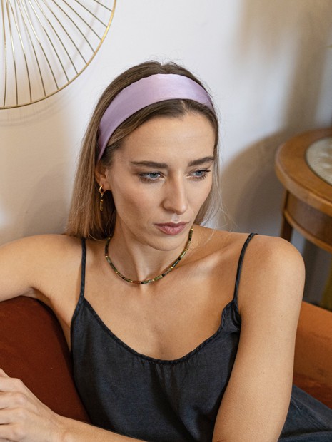 Silk ribbon - lilac sky-Hairbands-Solunière | ethical silk