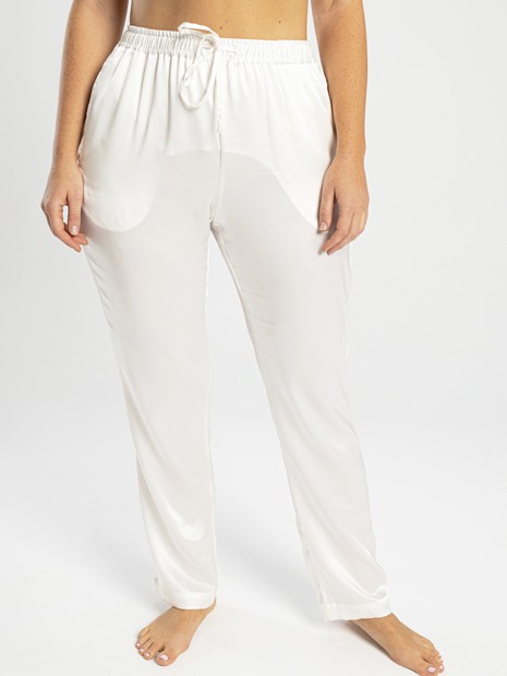 Peace Silk pants - pearl-Clothing-Solunière | ethical silk