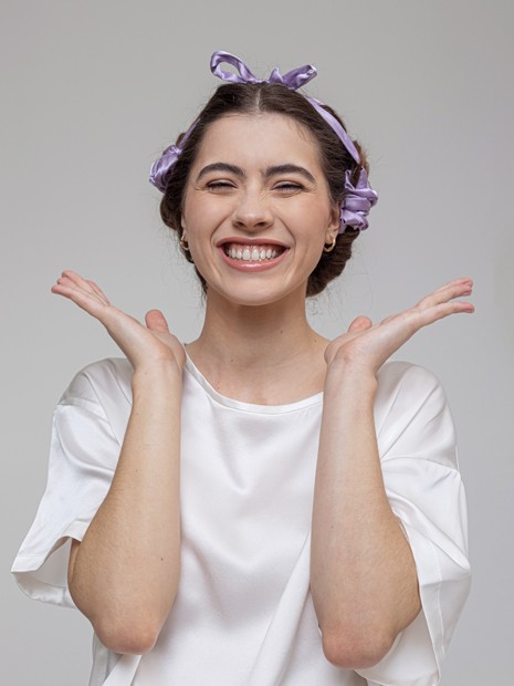 Silk hair curlers - lilac sky-Silk hair curler-Solunière | ethical silk