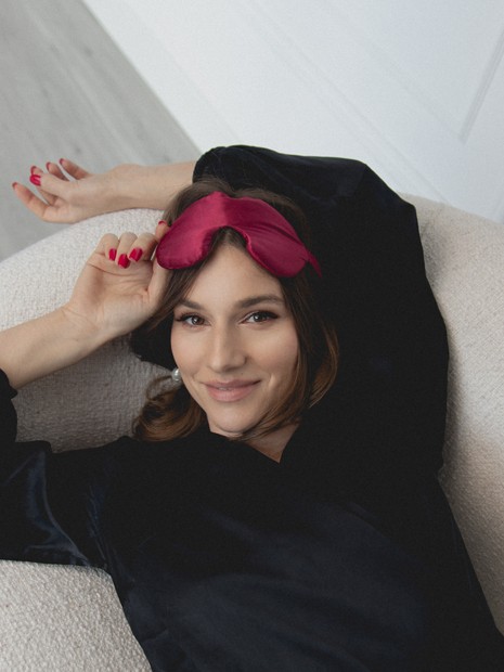 Sleep mask - rumba red-For your eyes-Solunière | ethical silk