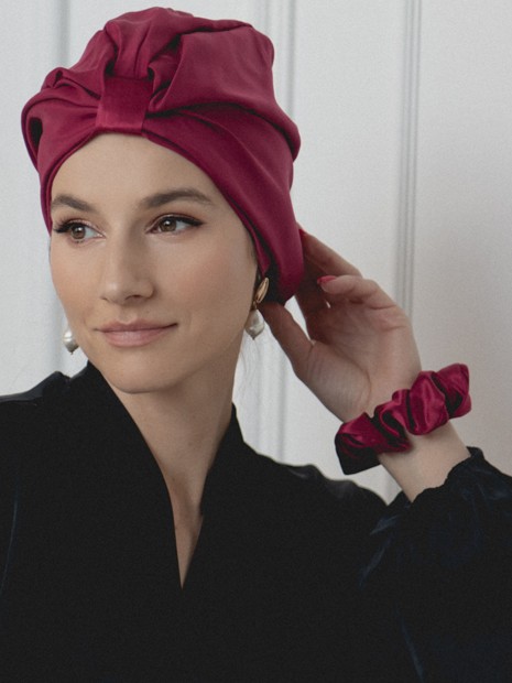 Scrunchie - rumba red-Scrunchies-Solunière | ethical silk